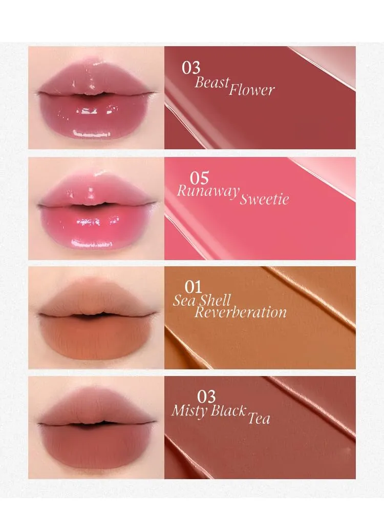 1 PC INSBAHA Matte/Glossy Liquid Lipstick Mud Lip Jelly, Matte/Mirror Effect Jelly Lipstick, Velvet Matte Lip Color (Matte 04, 3.5g)