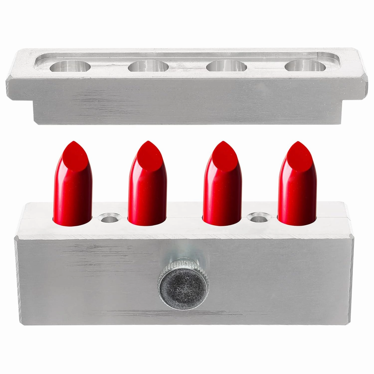 1 Set 4 Hole Lipstick Mold Lip Balm Maker Tool Lip Balm Molding Tool Lipstick Making Diy Mold for Lipstick Lip Balm Diy Kit Lip Gloss Making Kit Lip Gloss Maker Tool Lip Balm Kit