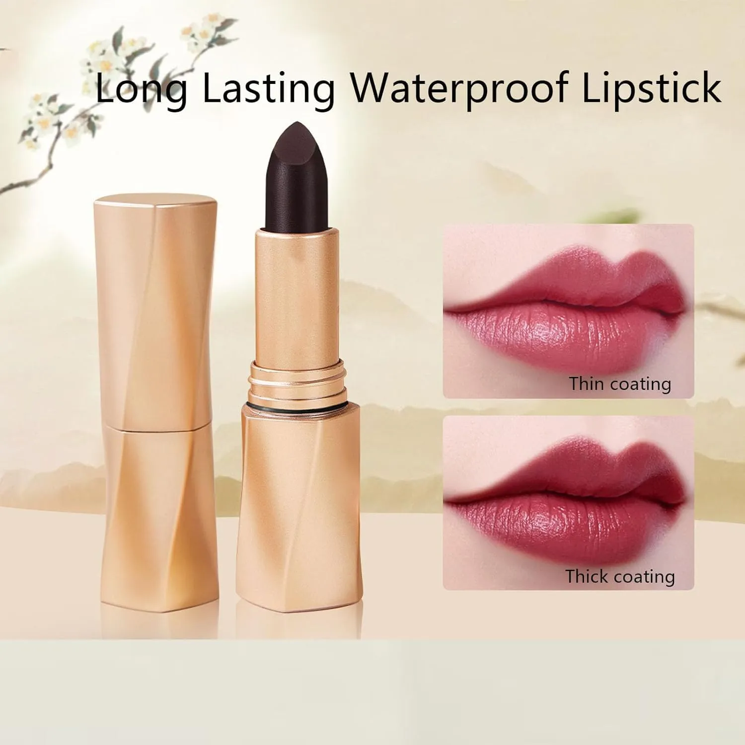 2PCS Swarous Multi-Functional Long-Lasting Color Lipstick, Swarous Lipstick, Matte Lip Lipstick, Black Luxury Velvet Non-Stick Cup Lipstick, Long-Lasting Color Lipstick for Women (#5 * 2)