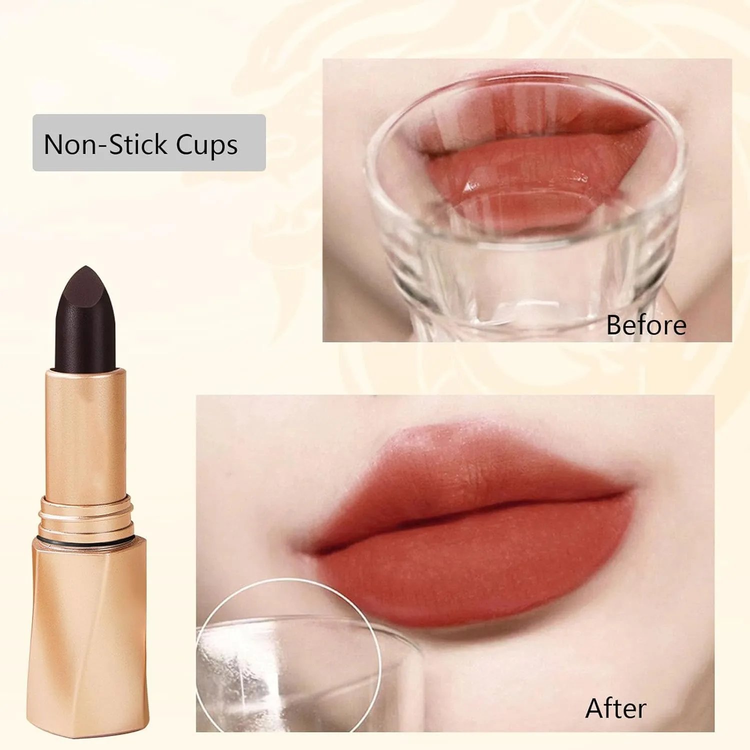 2PCS Swarous Multi-Functional Long-Lasting Color Lipstick, Swarous Lipstick, Matte Lip Lipstick, Black Luxury Velvet Non-Stick Cup Lipstick, Long-Lasting Color Lipstick for Women (#5 * 2)