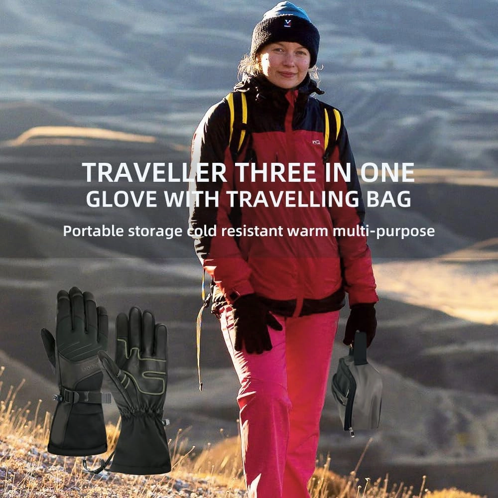 3-IN-1 Multipurpose Gloves for Men&Women,Touchscreen Waterproof,Thermal Gloves for Skiing Outdoor Hand Warmer