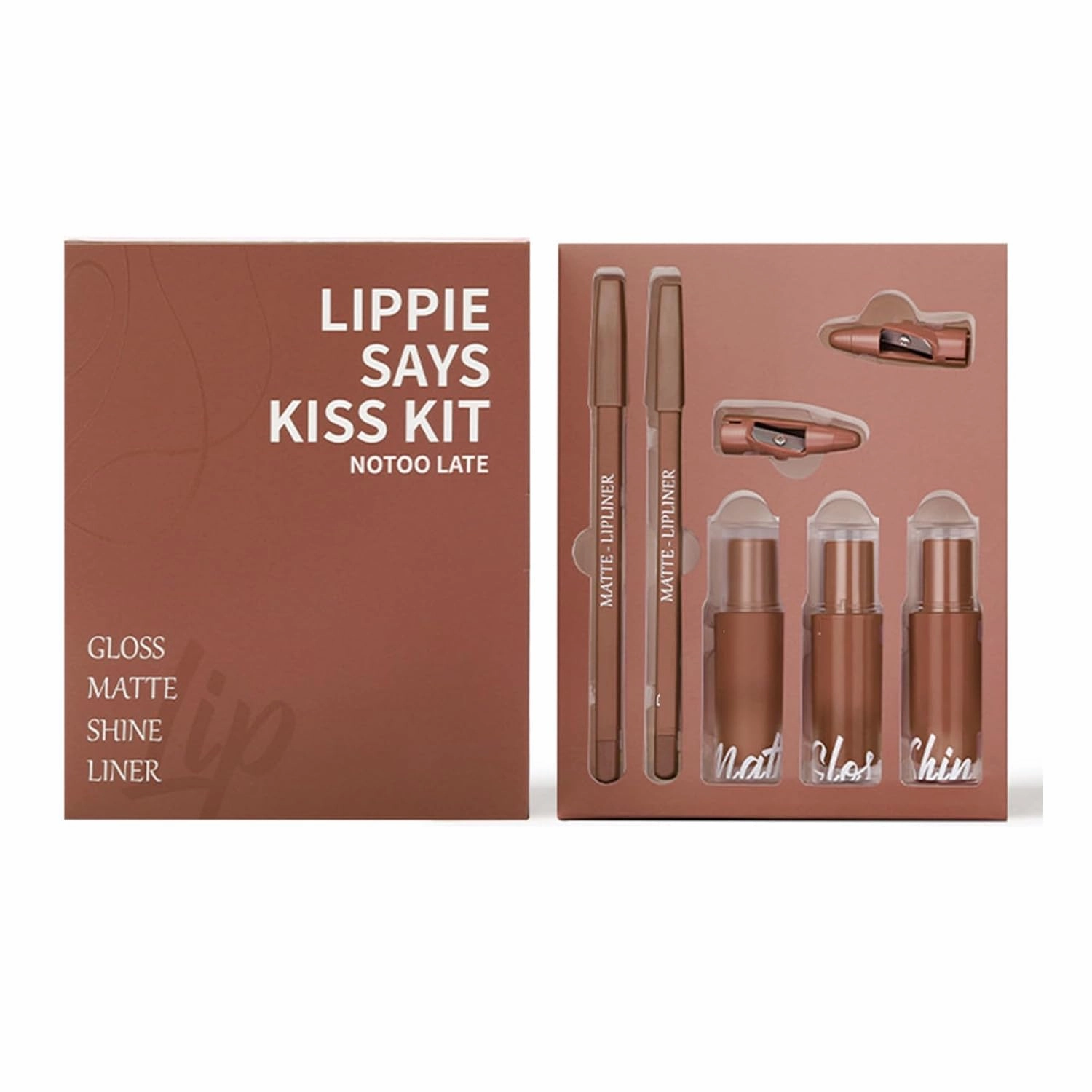 5 In 1 Lipstick Set For Women Girls Matte Liquid Lipstick  Shimmer Lip Gloss   Plumping Lip Gloss   Lip Liner Pencil