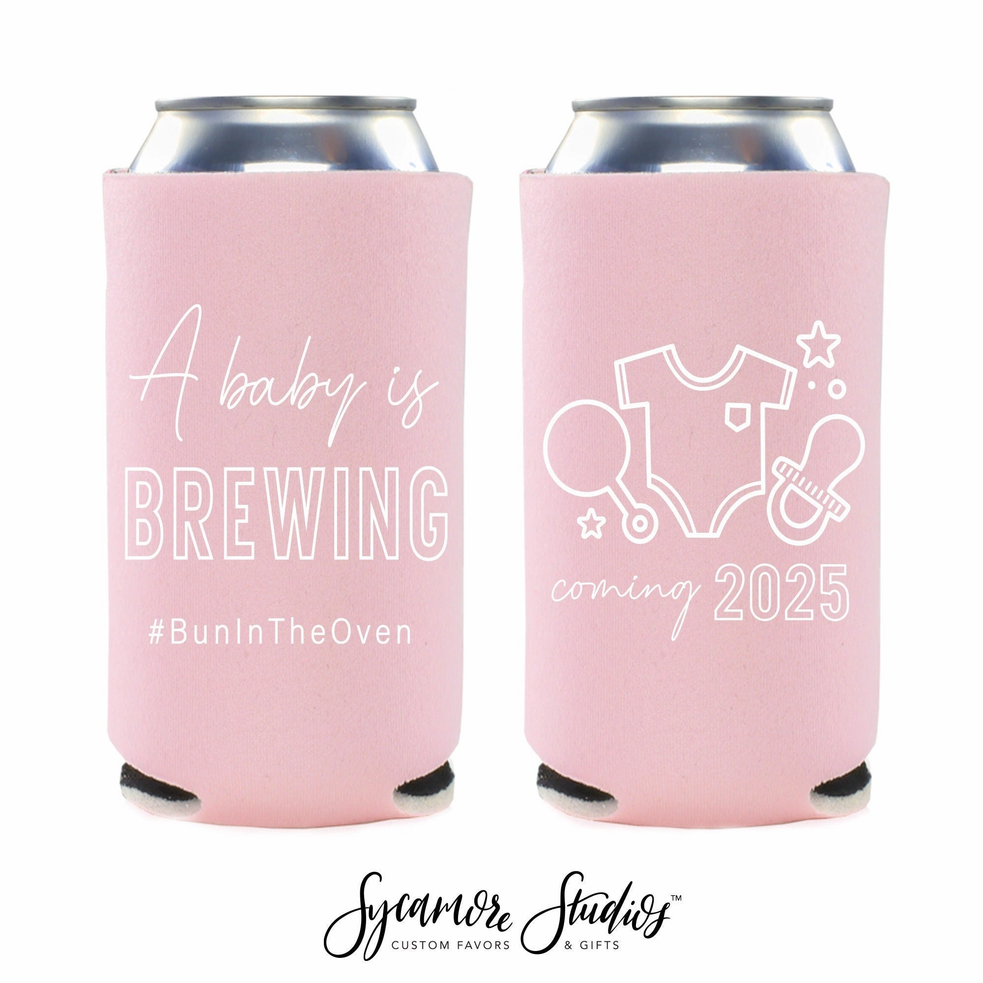 A Baby Is Brewing - Slim 12oz Baby Shower Can Cooler #2S