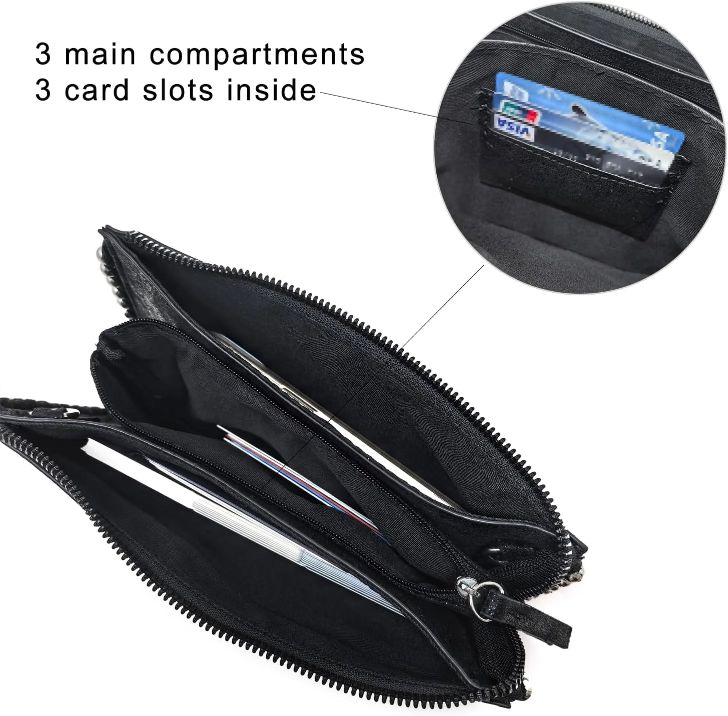 AFKOMST Small Clutch Purse and Wristlet Wallet for Women Formal Evening Bag with Crossbody Chain Strap