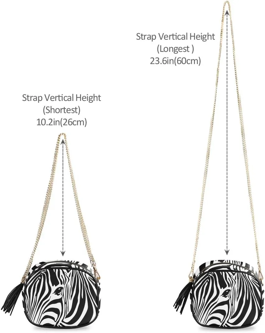 ALAZA Women's Animal Zebra in Africa Cross Body Bag Chain Shoulder Handbag Purse with Tassel