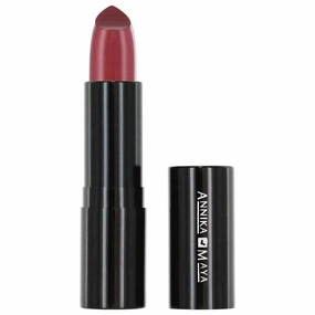 Annika Maya Hydrating Satin Lipstick, Made in the USA, Fragrance Free (Fillmore Street)
