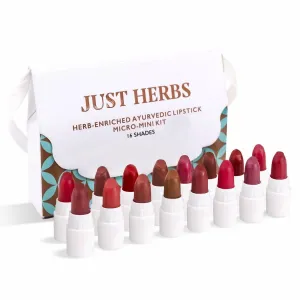 Ayurvedic Creamy Matte Micro Mini Lipstick Kit Lip Hydrating & Moisturizing, Lipsticks for Women Suitable All Indian Tones (Pack of 16)
