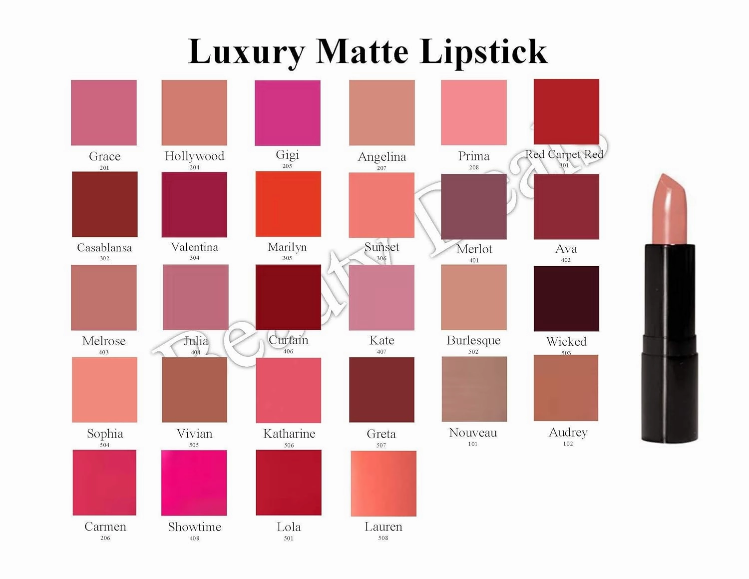 Beauty Deals Luxury Matte Lipstick Luxurious Hydrated Creamy Lipstick (Kate)