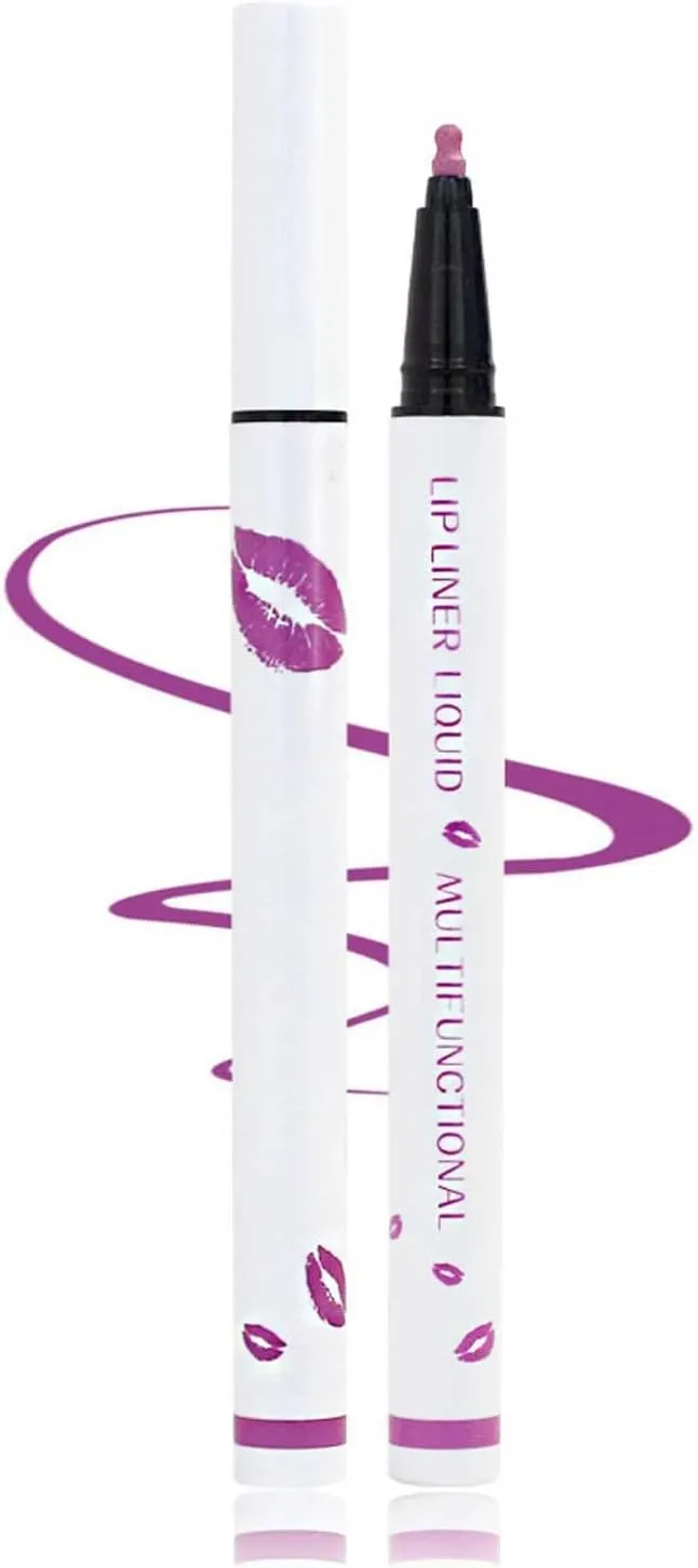 Benighty Liquid Lip Liner, Longwear Liquid Lip Liner, Matte Longwear Liquid Lip Liner, 2-in-1 Waterproof Liquid Lipstick, Non-Stick Lip Liner, Quick-Drying Liquid Lip Stain