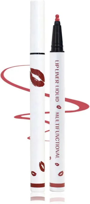 Benighty Liquid Lip Liner, Longwear Liquid Lip Liner, Matte Longwear Liquid Lip Liner, 2-in-1 Waterproof Liquid Lipstick, Non-Stick Lip Liner, Quick-Drying Liquid Lip Stain