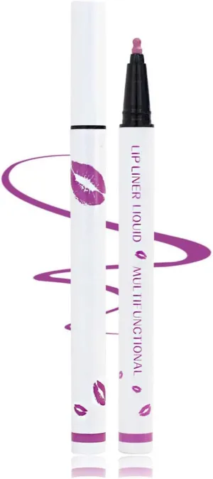 Benighty Liquid Lip Liner, Longwear Liquid Lip Liner, Matte Longwear Liquid Lip Liner, 2-in-1 Waterproof Liquid Lipstick, Non-Stick Lip Liner, Quick-Drying Liquid Lip Stain