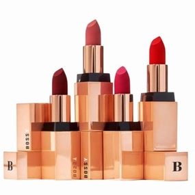 Bossy Cosmetics Luxe Lipstick Set, Matte, Long Lasting, Hydrating Vegan with Vitamin E & Watermelon Seed Oil, Oprah's Favorite Things 2021, Pack of 4