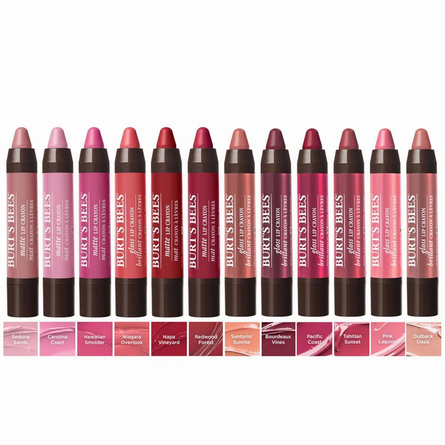 Burt's Bees 100% Natural Moisturizing Gloss Lip Crayon, Pacific Coast - 1 Crayon (Pack of 3)