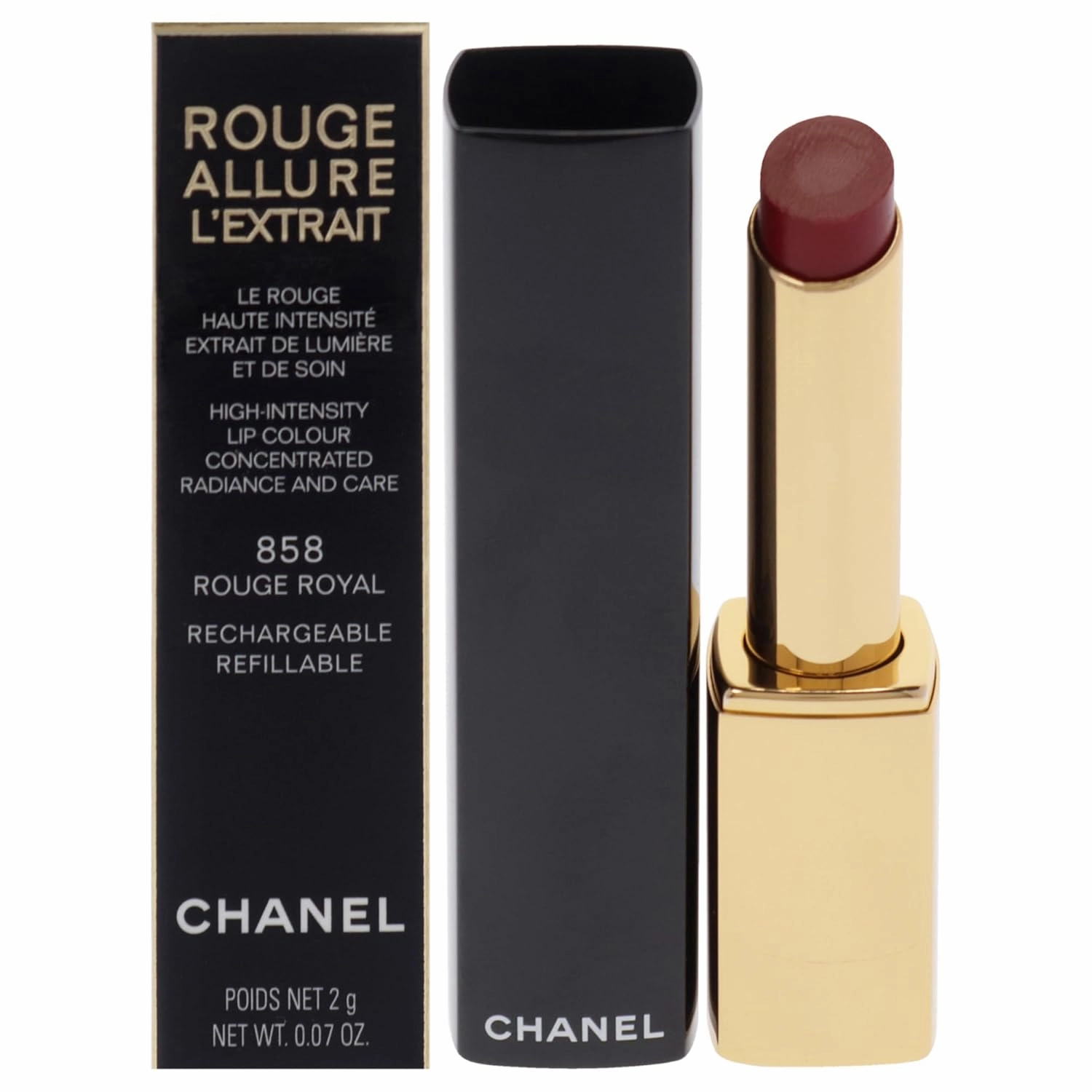 Chanel Rouge Allure Lextrait Lipstick - 858 Rouge Royal for Women - 0.07 oz Lipstick (Refillable)