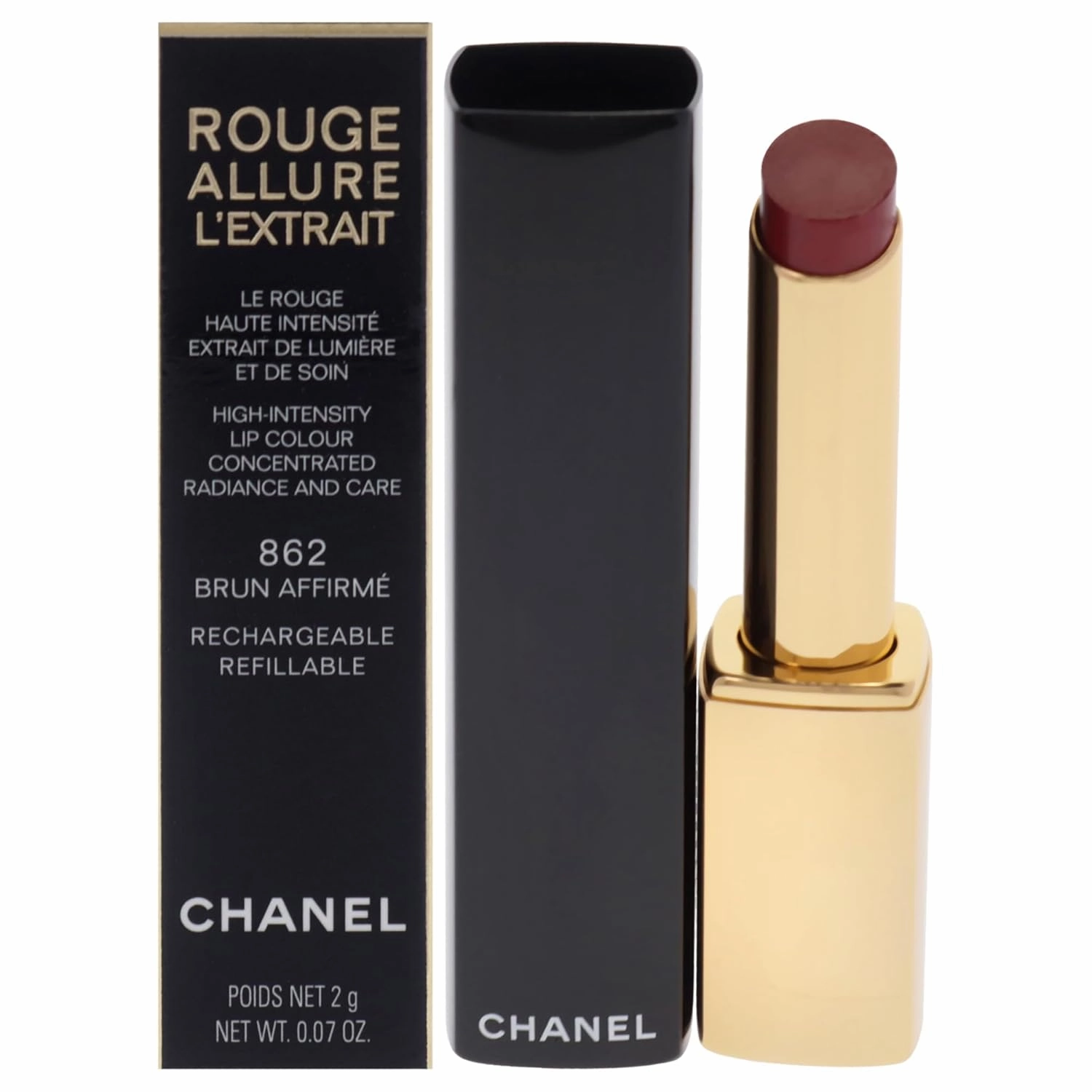 Chanel Rouge Allure Lextrait Lipstick - 862 Brun Affirme for Women - 0.07 oz Lipstick (Refillable)