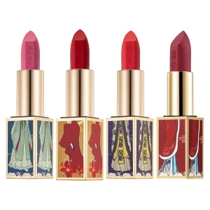Chinese Style Lipstick Two Pack Gift Box, a Complete Gift Set, Black and Yellow Skin, Natural Skin (#510 #520 #540 #590)