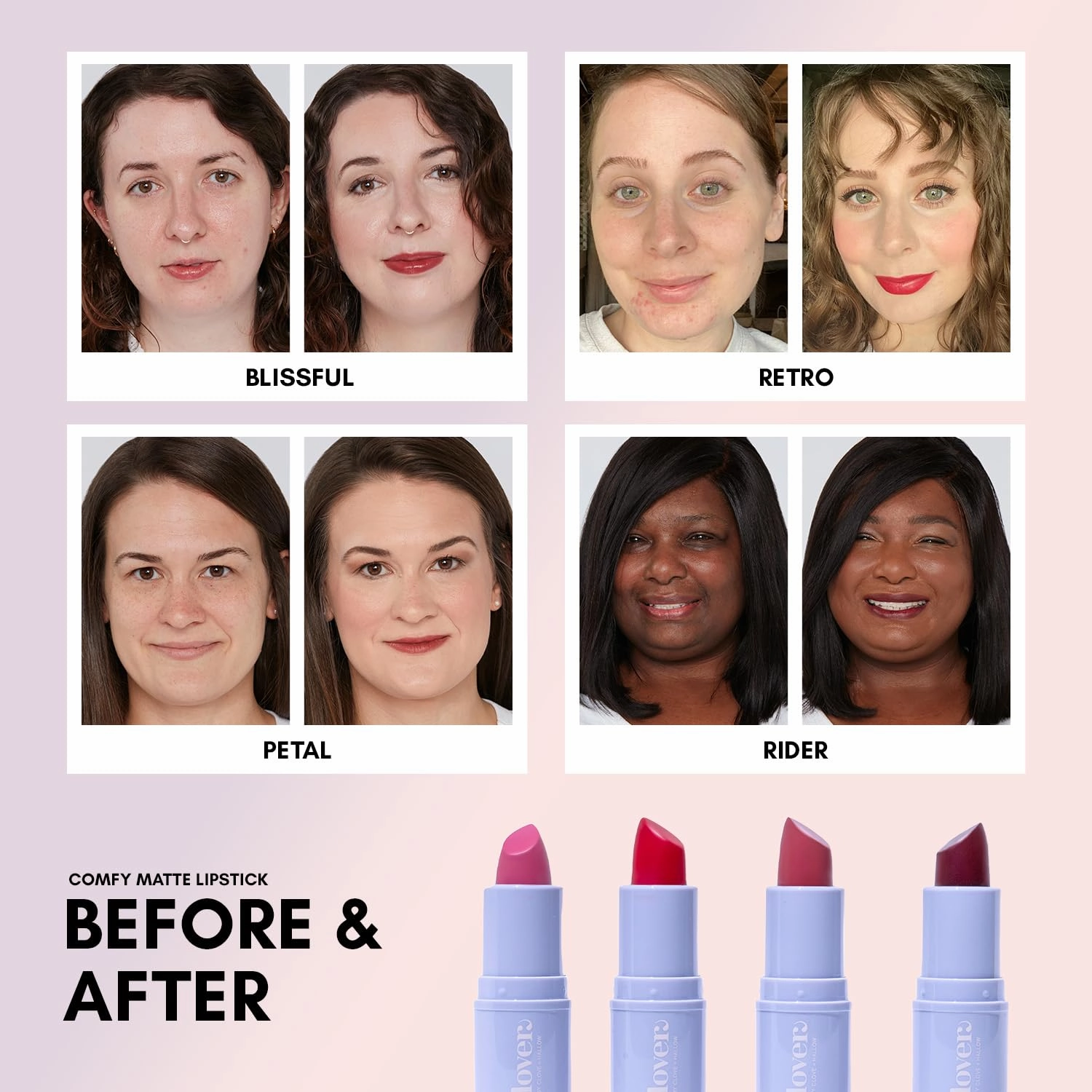 Clover Comfy Matte Lipstick | Non Drying Lipstick, Moisturizing And Lightweight, High Pigmented Lipstick | Cruelty-Free & Vegan Lip Makeup | Shade - Petal