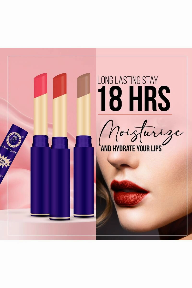 Colors Queen Lips Matte Long Lasting Lipstick - 2.4gm (Maroon)