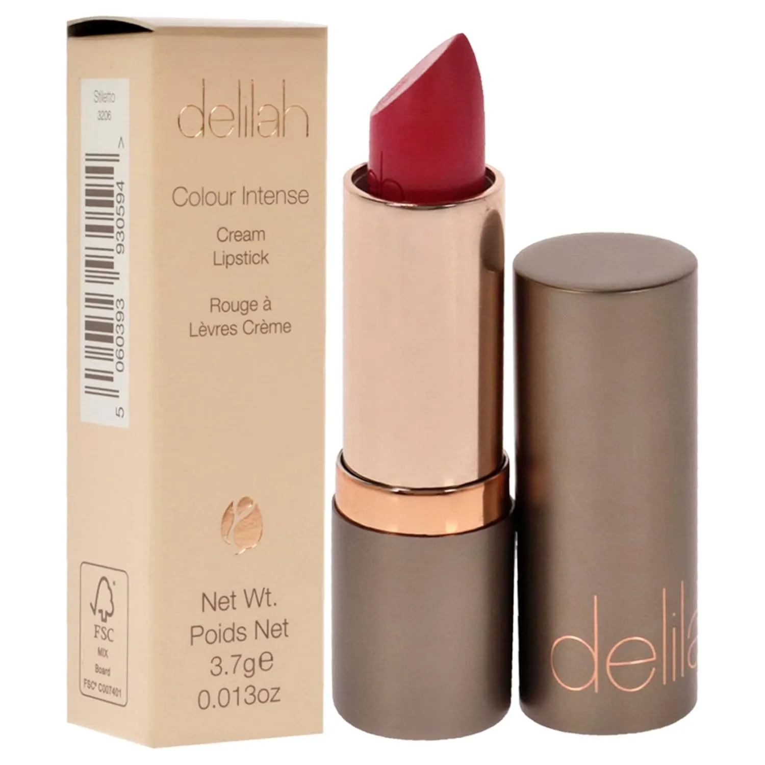 Colour Intense Cream Lipstick - Stiletto - Rich Pigmented - Long Lasting, Hydrating, Velvety Creamy Lipstick For Women - Silky Matte Finish - Infused with Vitamin E - Vegan - 3.7g / 0.13 Oz