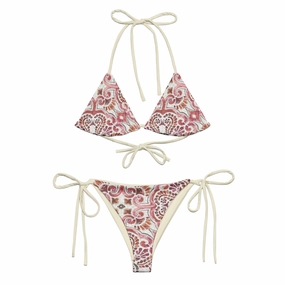 Crimson Mosaic recycled string bikini
