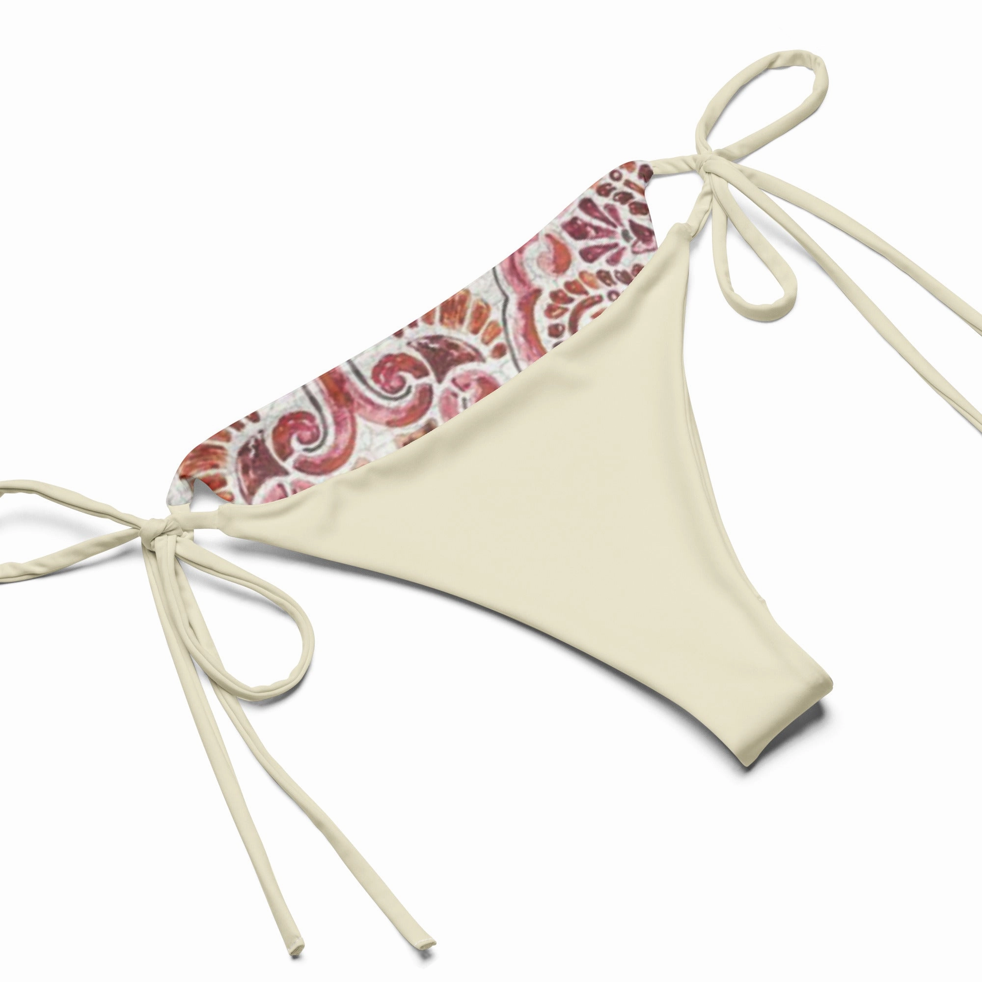 Crimson Mosaic recycled string bikini