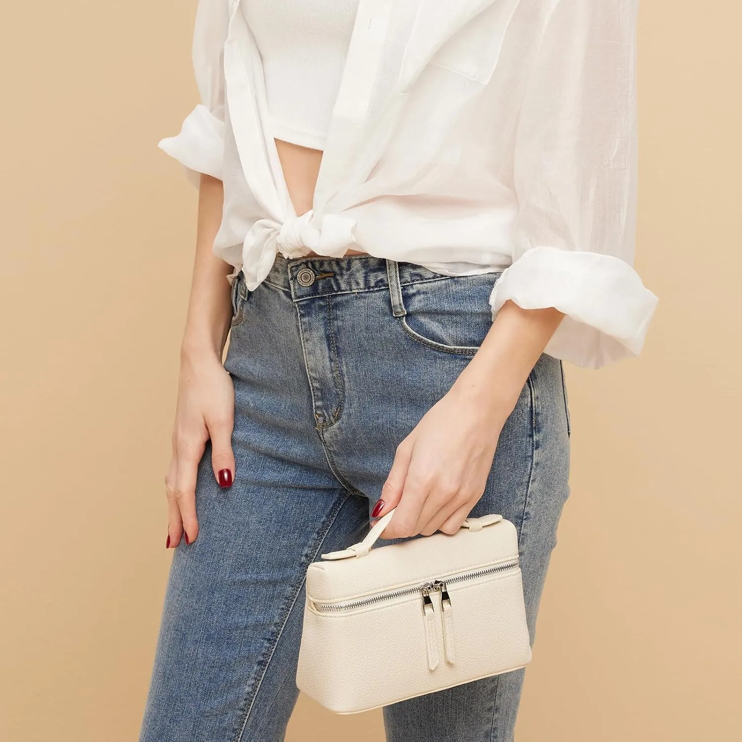 Crossbody Bag for Women, Small Top-Handle Leather Purse Designer Trendy Shoulder Bag Luxury Pouch
