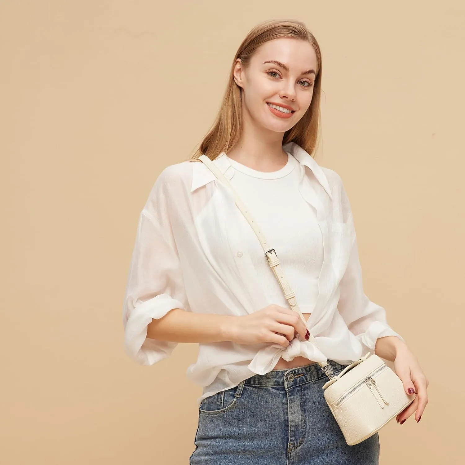 Crossbody Bag for Women, Small Top-Handle Leather Purse Designer Trendy Shoulder Bag Luxury Pouch