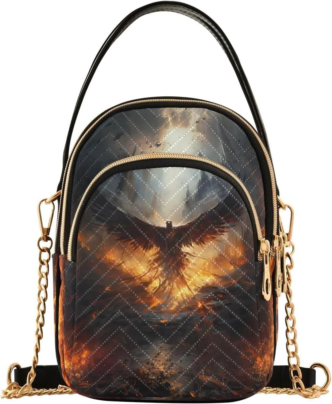 Crossbody Bags for Women Phoenix in The Fire Women's Crossbody Handbags Leather Purses Shoulder bag