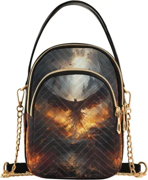Crossbody Bags for Women Phoenix in The Fire Women's Crossbody Handbags Leather Purses Shoulder bag