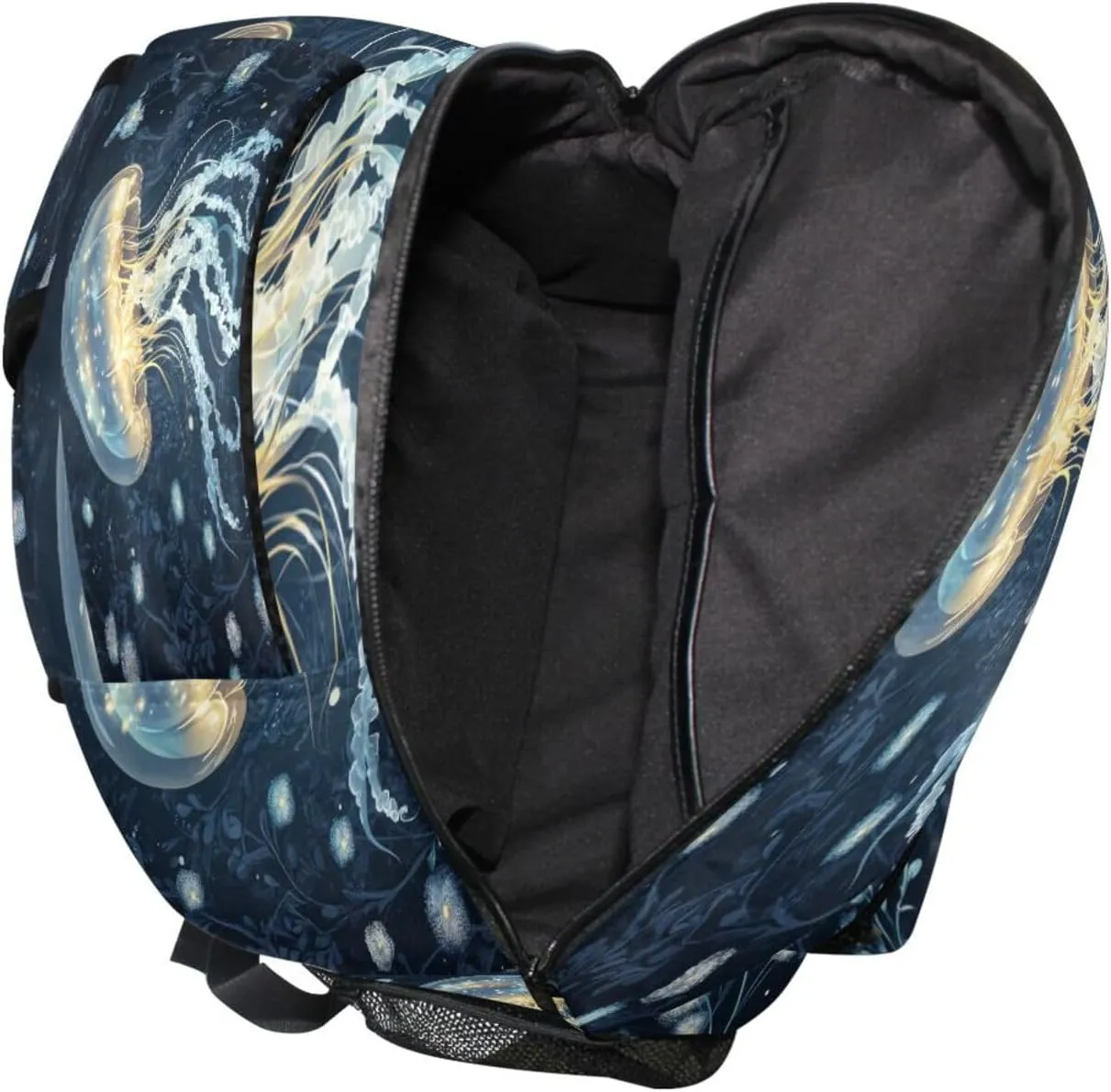 Day Backpack for Teacher Nurse Waterproof Backpack with Chest Strap for Business Work College Travel Trip Beauty Jellyfish Silver