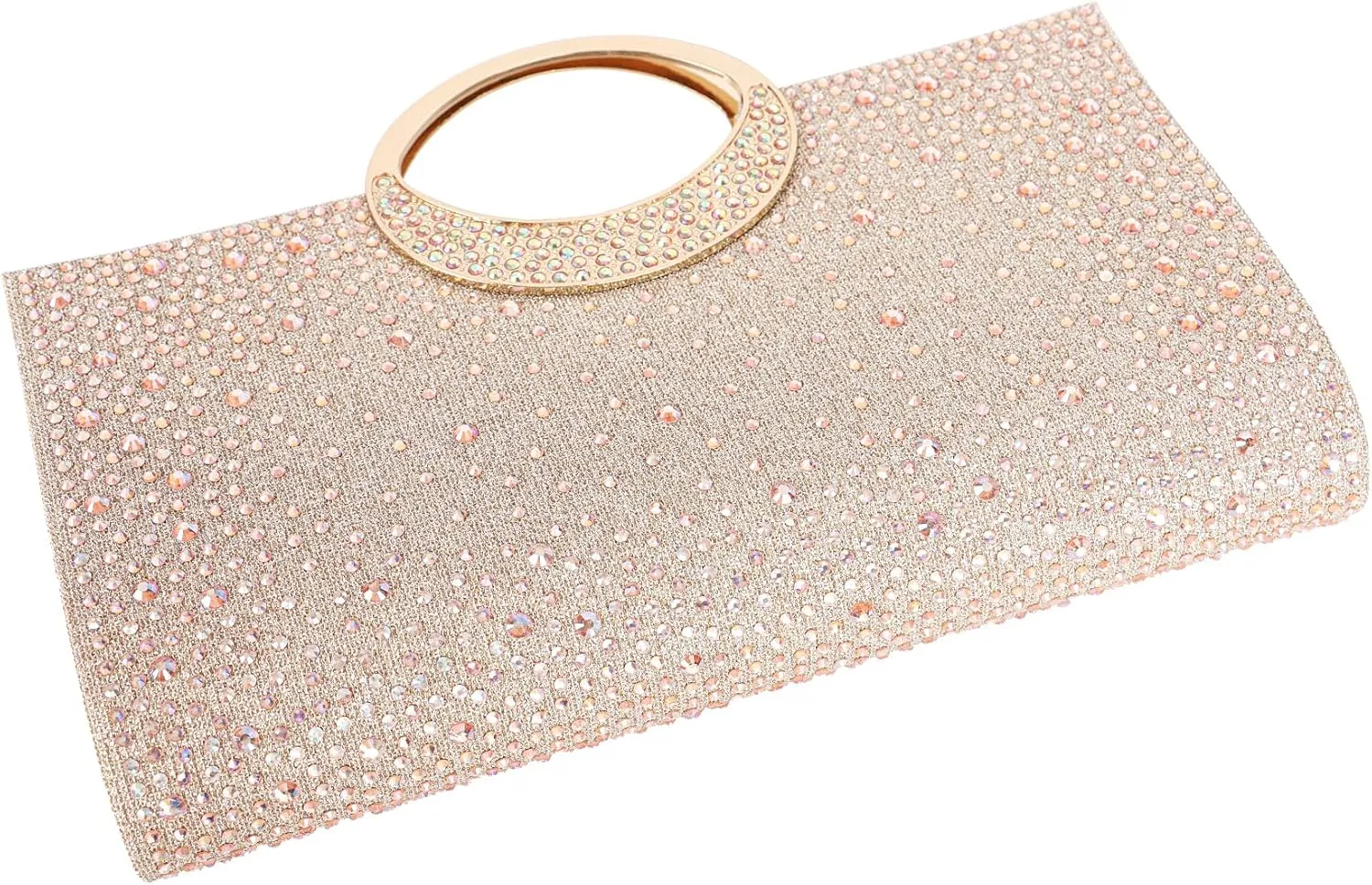 Dexmay Rhinestone Clutch Handbag with Crystal Handle for Wedding Party Elegant Clutch Purse for Women