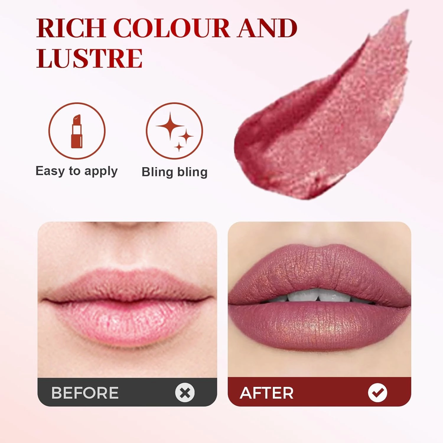 Diamond Glitter Lipstick, 2025 New Diamond Lip Gloss Glitter Lipstick Waterproof, Gloss Shiny Matte to Glitter Liquid Lipstick Metallic Glitter Lip Gloss Lightweight Hydrating (04 05)
