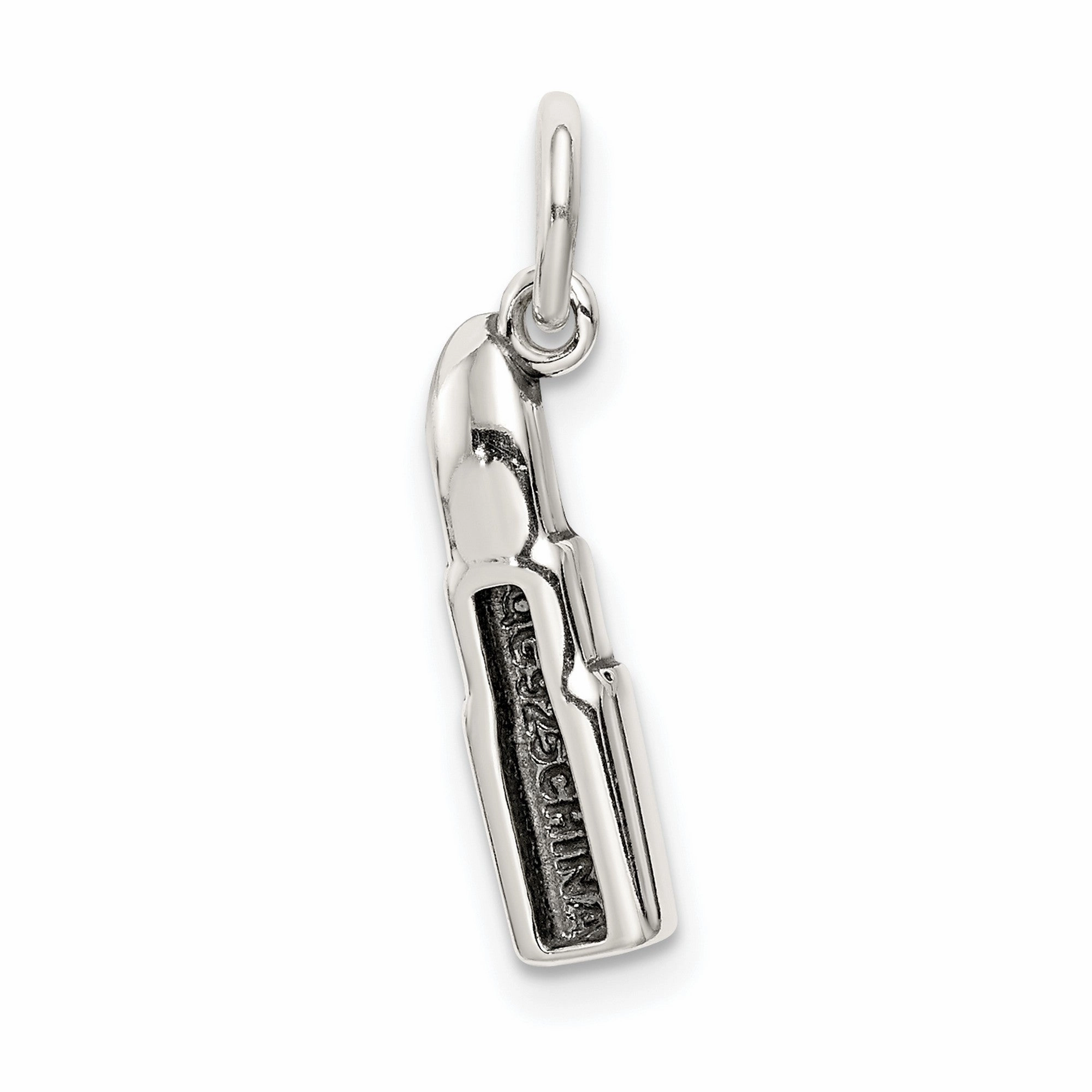 Enameled Lipstick Charm Pendant in Real 925 Sterling Silver