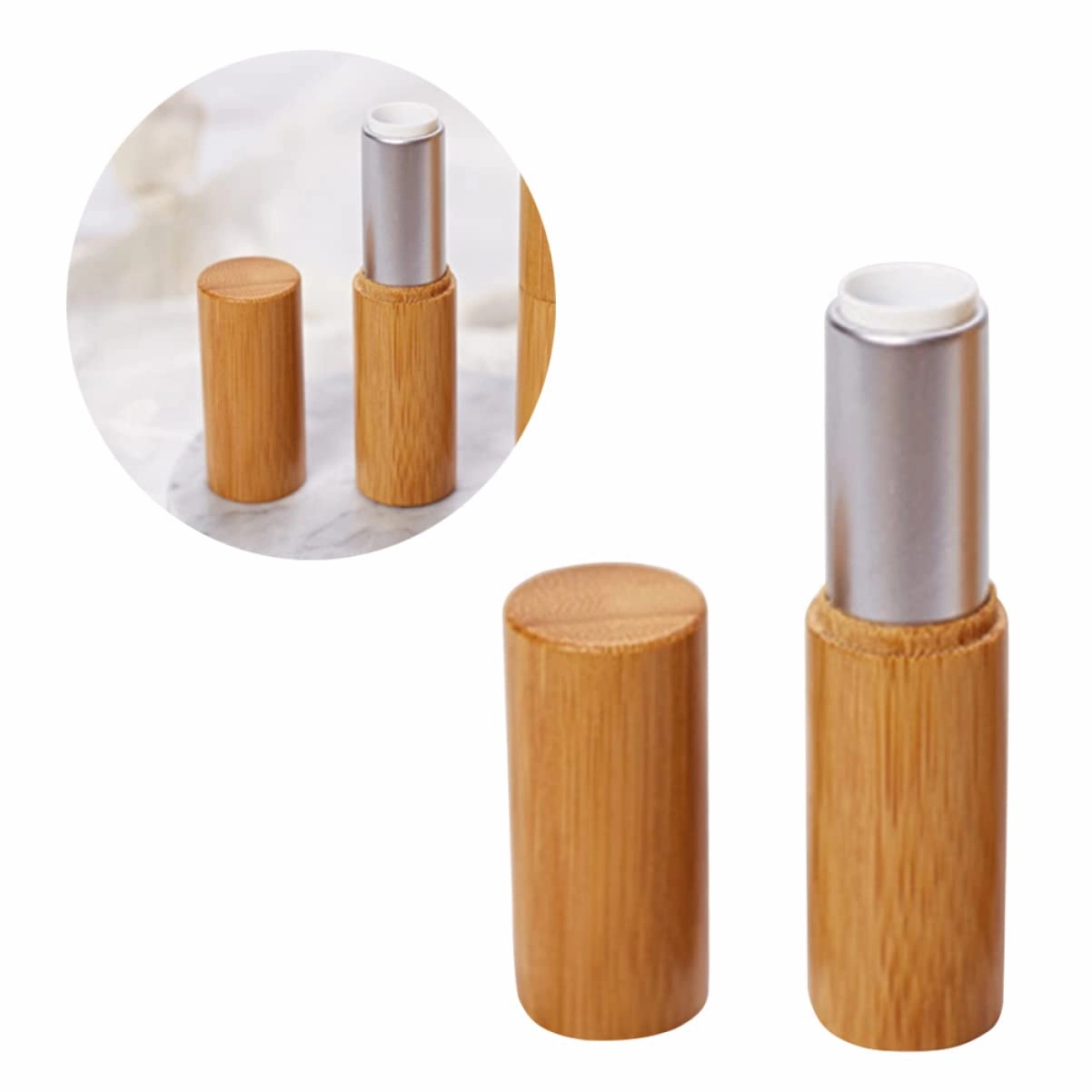 Garneck 6pcs Lipstick Tubes Creative Holders Caps for Women Stylish Lipstick Containers for Travel and Daily Use Silver