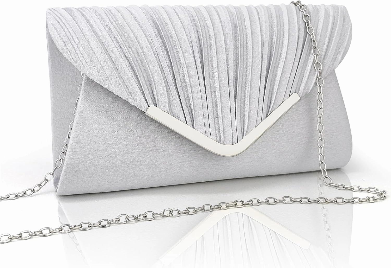 Glamorous Envelope Clutch Bag - Elegant Women’s Satin Finish Evening Purse for Weddings, Proms, Parties & Formal Events