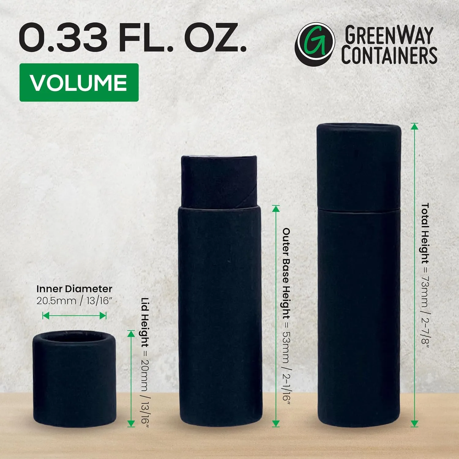 GreenWay 0.3oz / 8.5g Kraft Paperboard Lip Balm Tubes with Lids - 25 Pack Lip Gloss Tubes Refillable DIY Cosmetic Containers - Lip Balm Containers Chapstick Empty Holder - White