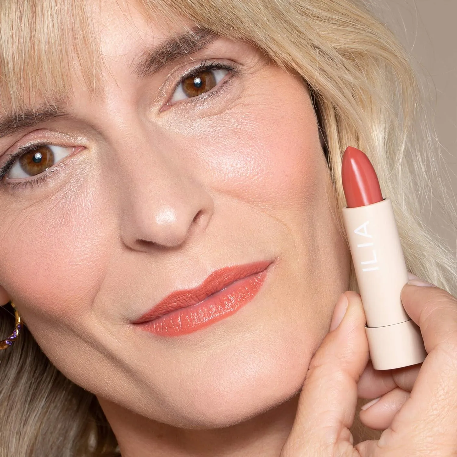 ILIA - Color Block Lipstick | Non-Toxic, Vegan, Cruelty-Free, Hydrating   Long Lasting, No Budge Color with Full Coverage (Cinnabar (Muted Brick With Warm Undertones), 0.14 oz | 4 g)