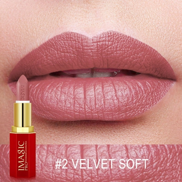 IMAGIC 12 Colors Matte Lipsticks naked Crystal Column Matte Lipstick Lip Sticks Cosmetic Easy to Wear Lipstick Matte Batom