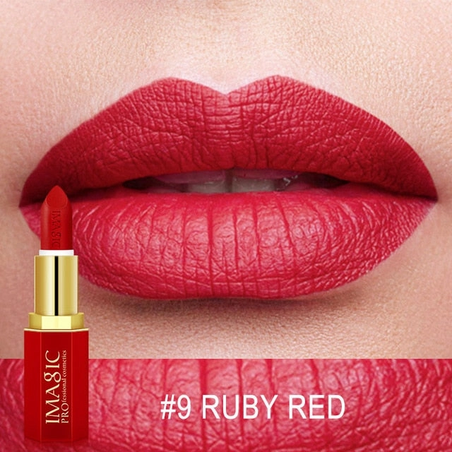 IMAGIC 12 Colors Matte Lipsticks naked Crystal Column Matte Lipstick Lip Sticks Cosmetic Easy to Wear Lipstick Matte Batom