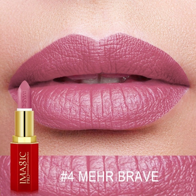 IMAGIC 12 Colors Matte Lipsticks naked Crystal Column Matte Lipstick Lip Sticks Cosmetic Easy to Wear Lipstick Matte Batom
