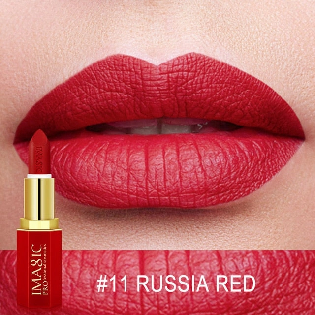 IMAGIC 12 Colors Matte Lipsticks naked Crystal Column Matte Lipstick Lip Sticks Cosmetic Easy to Wear Lipstick Matte Batom
