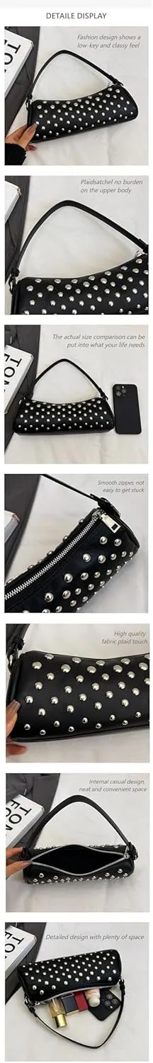 JOEY'S CHOICE 2025 summer new personalized rivet locomotive handbag trendy fashion shoulder armpit bag