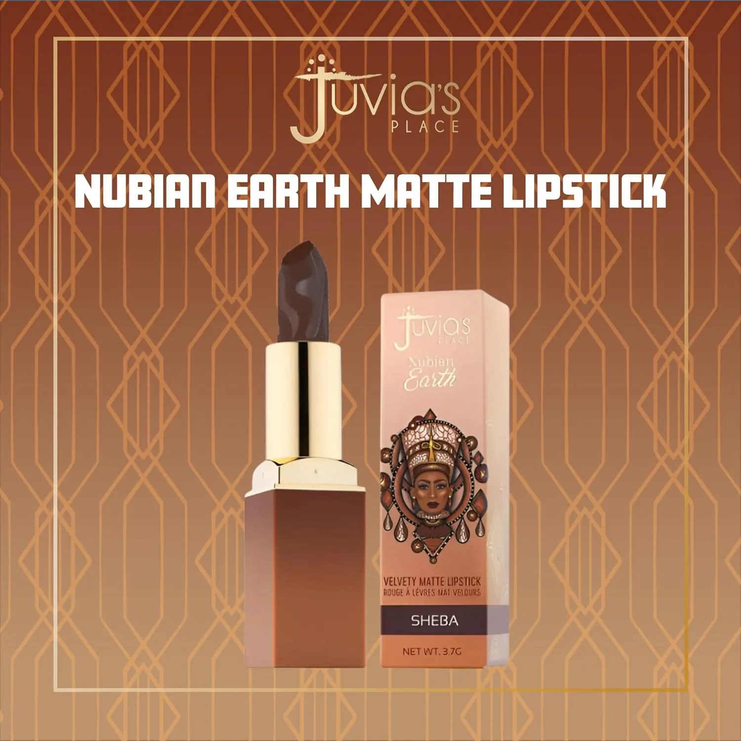 Juvia's Place Nubian Earth Matte Lipstick Sheeba - Hydrating, Long-lasting, Richly Pigmented Lip Makeup, Creamy Lipstick with Matte Finish, Beauty & Lip Care Product