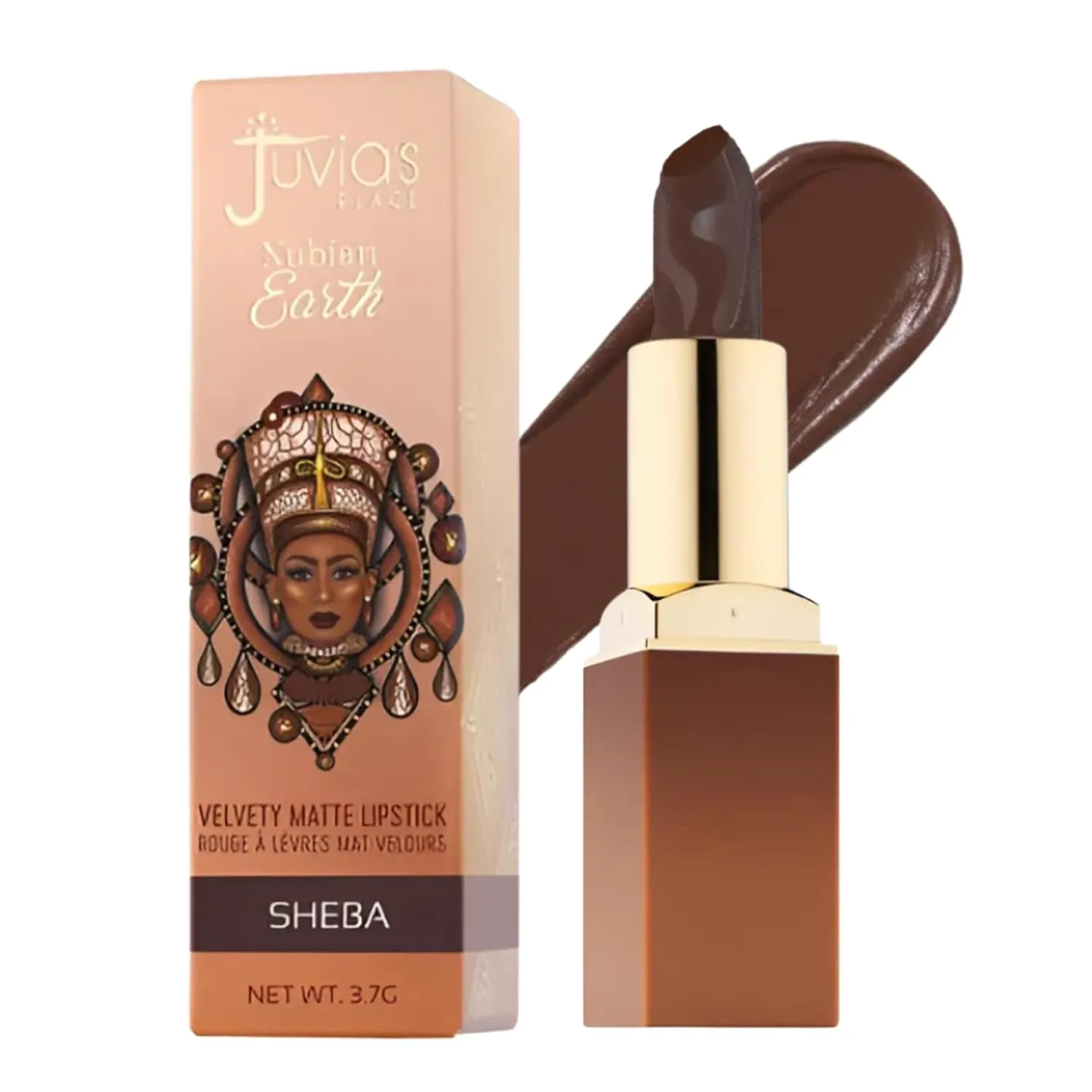 Juvia's Place Nubian Earth Matte Lipstick Sheeba - Hydrating, Long-lasting, Richly Pigmented Lip Makeup, Creamy Lipstick with Matte Finish, Beauty & Lip Care Product