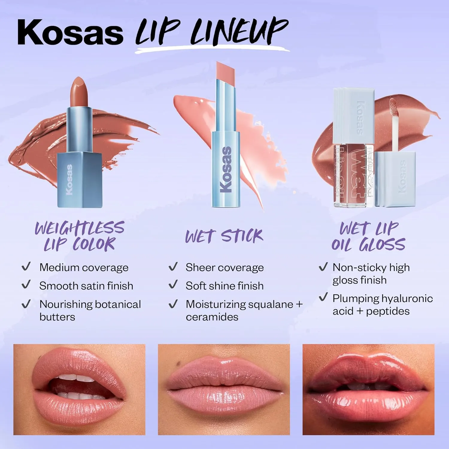 Kosas Weightless Lip Color Nourishing Satin Lipstick - High Impact Lip Color with Clean Formula - Comfy Feel & Soft Finish - Fantasy Life