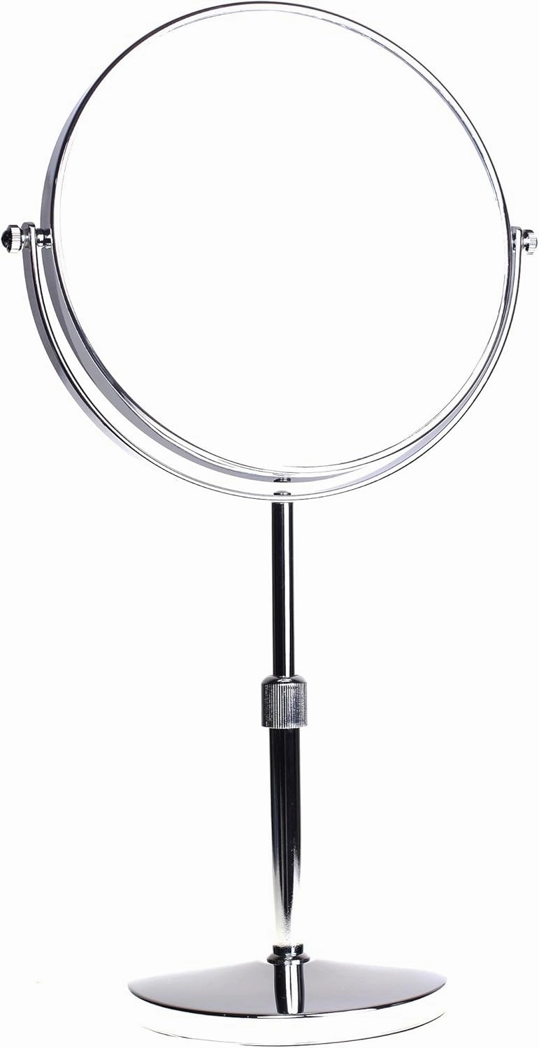 KXD3114-10x Makeup Mirror Adjustable Magnification Double Sided with Holder 8 Inches Bathroom Mirror Shaving Mirror Cosmetic Mirror Chrome