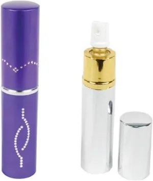 Ladies Self Defense Protection Bundle - Stun Master Lipstick Stun Gun (Purple) Plus Pepper Shot Lipstick Pepper Spray (Silver)