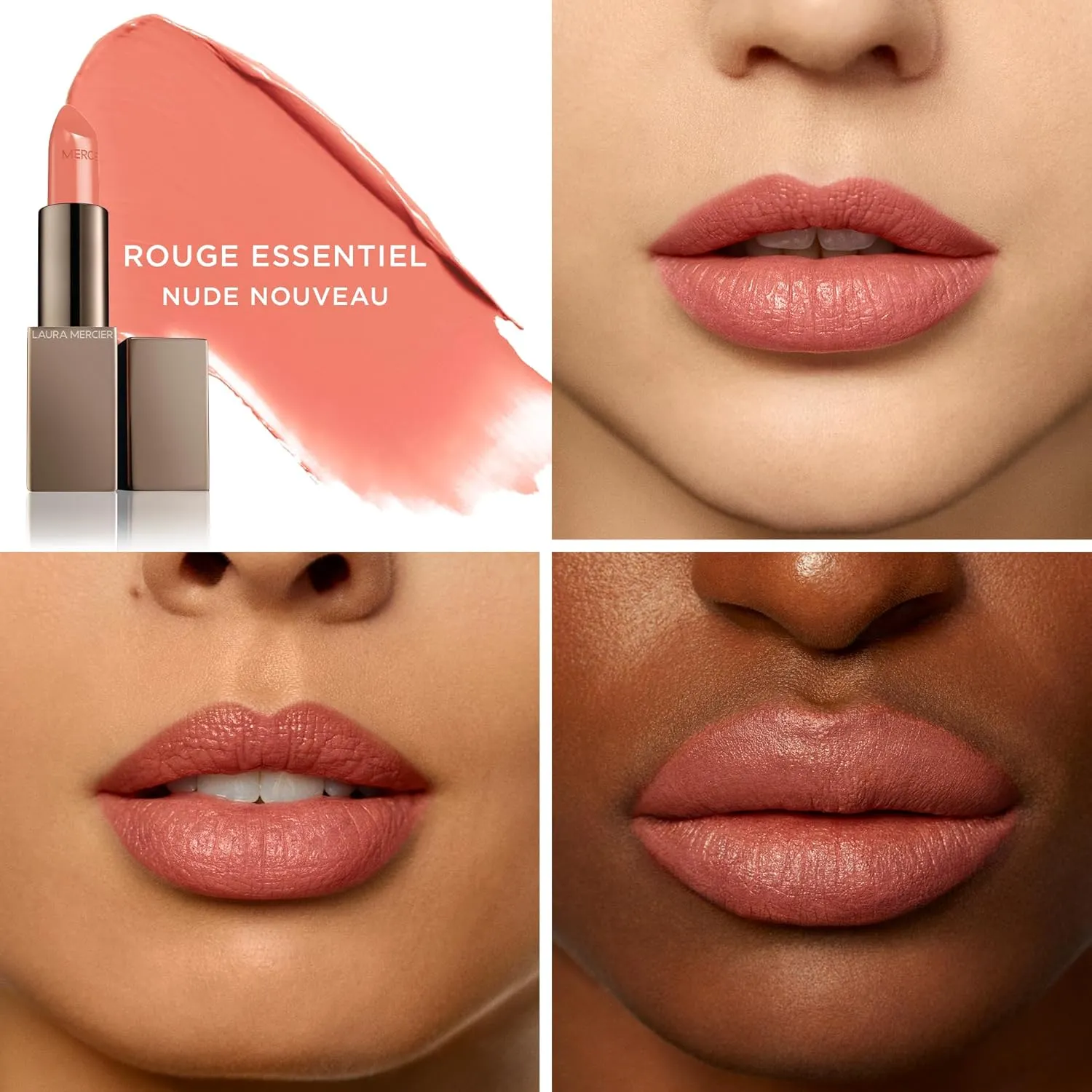 Laura Mercier Rouge Essentiel Silky Crème Lipstick, Weightless, Creamy Texture, Comfortable and Moisturizing on Lips, High-Impact Color, Satin Finish