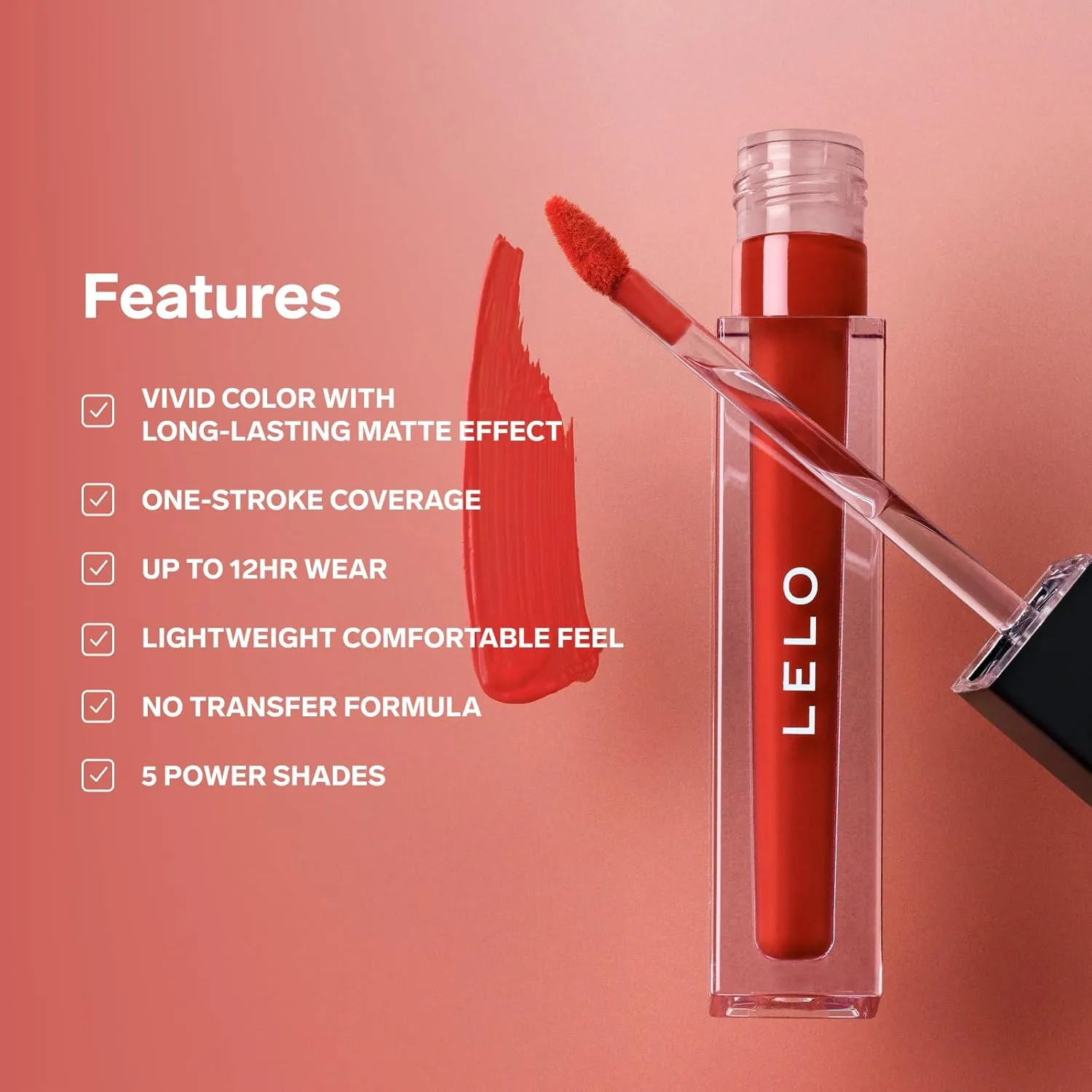 LELO MAKEUP - LIQUID Lipstick - Long Lasting Matte Liquid Lipstick, Kiss Proof Long Lasting Lipstick, Long Wear Lipstick - 08 BOOTY CALL
