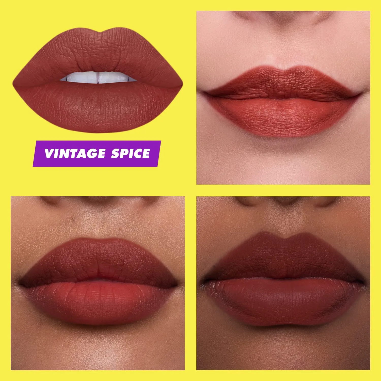 Lime Crime Soft Touch Comfort Matte Lipstick, Vintage Spice (Terracotta Reddish Brown) - Flirty Retro Shades - Full-Coverage Long Lasting, Lip Lining & Soft for All-Day Wear - Talc-Free & Paraben-Free